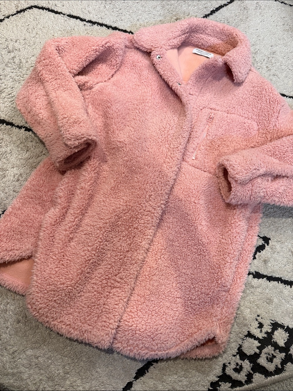 smash + tess snap Pink Sherpa Coat for Cozy Jacket xs/s
